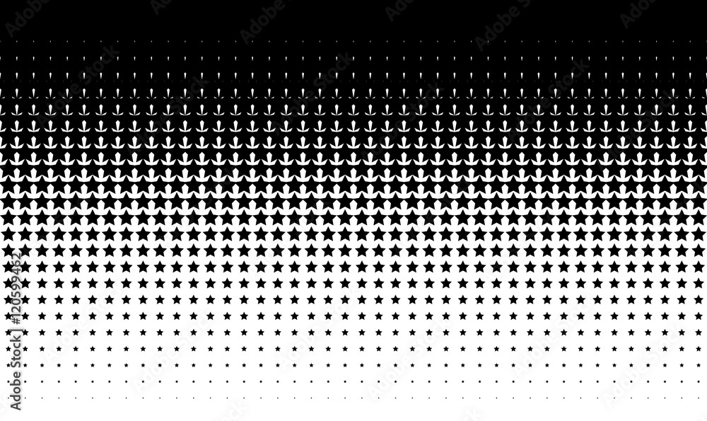Wall mural gradient background with stars halftone dots design