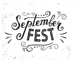 September fest. Autumn lettering composition for card or poster.