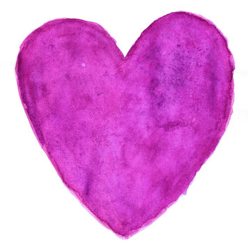 Purple heart in watercolor