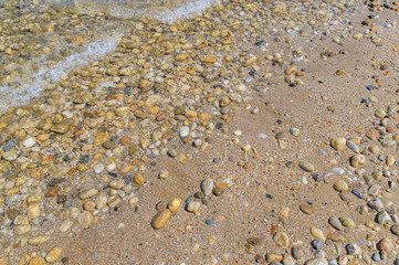 Stone beach and sea shore background
