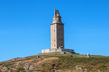 Fototapeta na wymiar Torre de Hércules A Coruña (Herkulesturm) de La Coruña Galicien Spanien