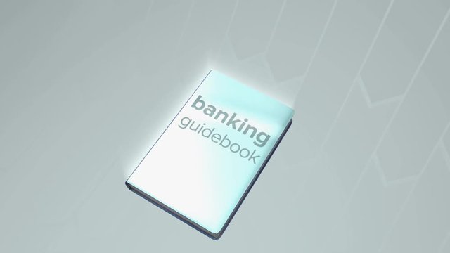 Computer generated, Banking guidebook zoom in animation	