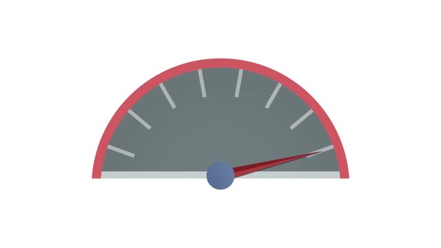 speedometer animation, full power or failing to start concept