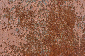 Background. The texture of the old rusty metal plate with cracked paint