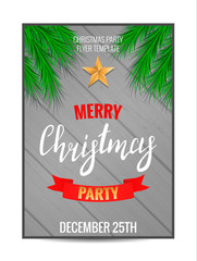 Christmas Party poster design. Merry Christmas Vector Illustration
