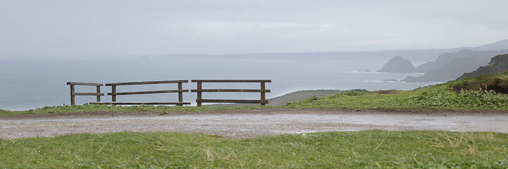 Fototapeta na wymiar View of the coastline in Asturias, Spain