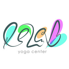 Yoga club logo concept. Relax lettering. SPA center logo. Health and beauty label. Hand drawn typography Relax phrase isolated on white background.
