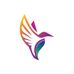 Flying Bird Abstract Logo design vector. Colorful Dove icon