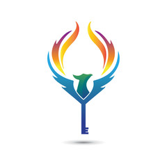 Flying Bird Abstract Logo design vector. Colorful Dove icon