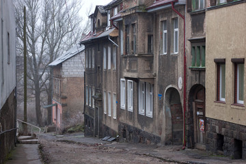 Old german street in the Gvardeysk (Tapiau). Kaliningrad region. Russia.