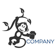 Naklejka premium monkey logo