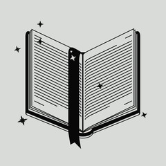 Book icon. Education knowledge learning and study theme. Grey and black design. Vector illustration