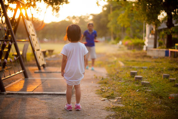 Young and Old with beautiful light,Soft focus