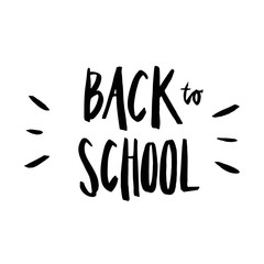 Fototapeta na wymiar Back to School. The inscription handdrawing of black ink on a white background. Vector Image. It can be used for a site, article, invitation cards, brochures.