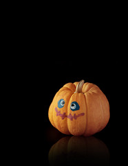 Halloween Pumpkin on black background.
