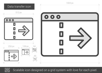 Data transfer line icon.