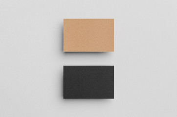Black & Kraft Business Card Mock-Up (85x55mm)