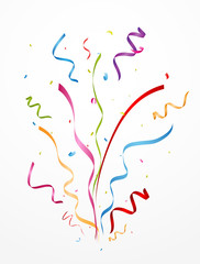colorful celebration confetti and ribbon 