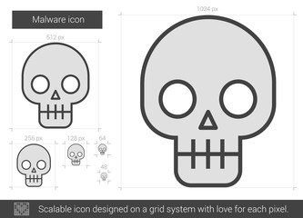 Malware line icon.