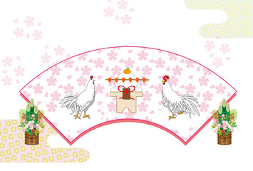 ニワトリのイラストepsベクター年賀状酉年の素材