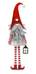 Christmas traditional scandinavian gnome, Tomte, illustration