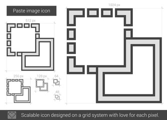 Paste image line icon.