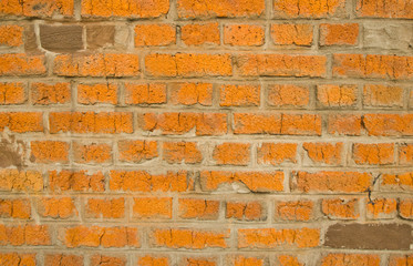 orange brick wall of a building