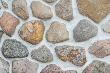 stones in the masonry wall at background