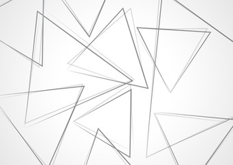 Abstract minimal geometric gray triangles shapes design backgrou