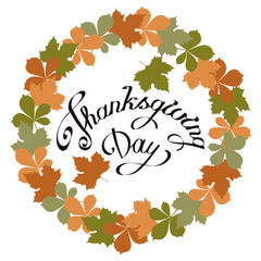 Happy Thanksgiving Day autumn design card template