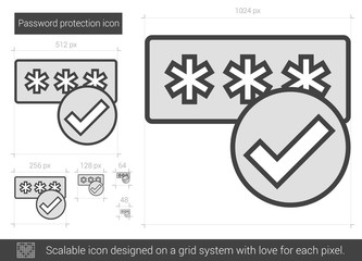 Password protection line icon.