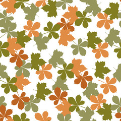 Autumn leaf design seamless pattern card decoration template