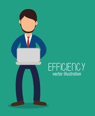 avatar efficiency work technology design isolated vector illustration esp 10