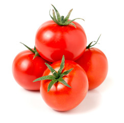 four tomato isolated on a white background