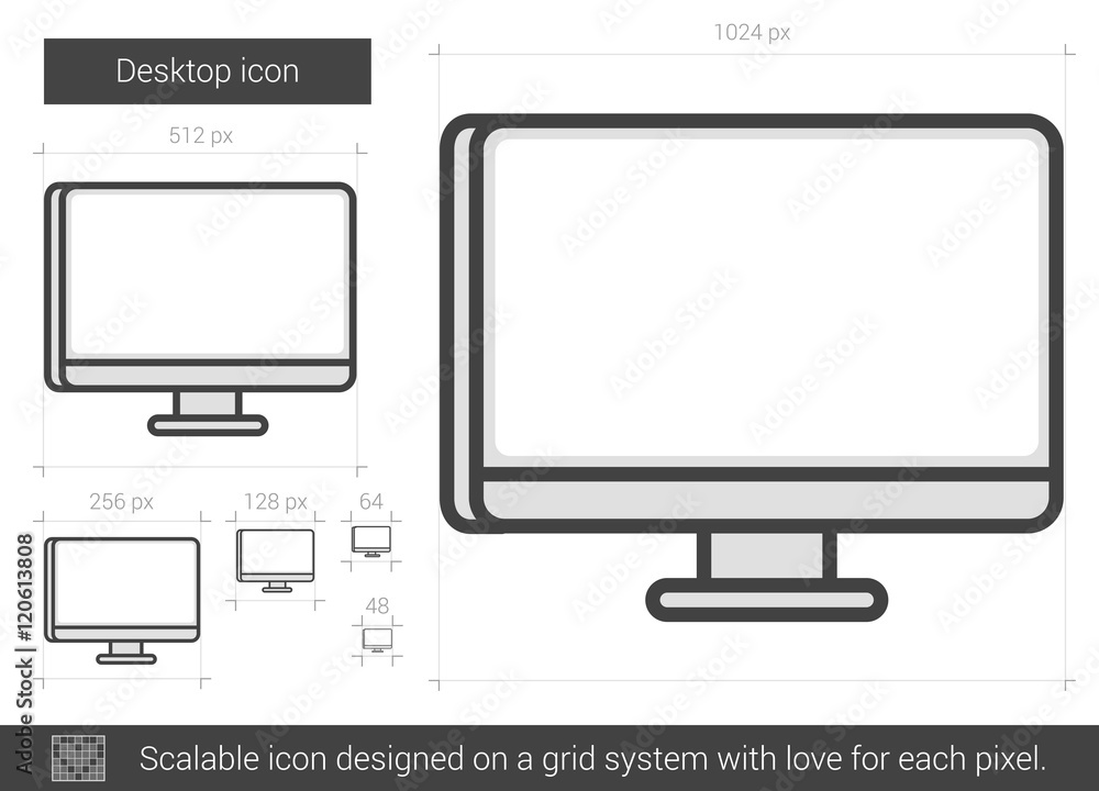 Poster Desktop line icon.