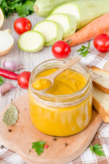 Squash caviar with carrot , tomatoes , onion and garlic