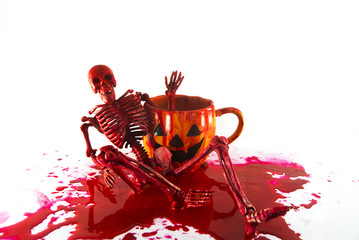 bleed skeleton and the halloween cup