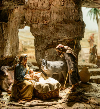 Presepe , nativit&agrave;, fuoco selettivo