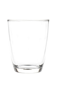 Water glass isolated on white background with clipping path incl