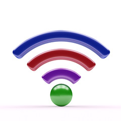 3d illustration internet wi-fi connection