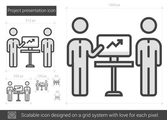 Project presentation line icon.