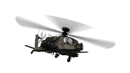 armed longbow apache helicopter in flight isolated on white  © Riko Best