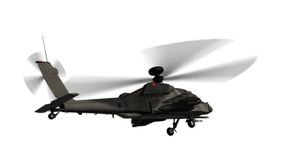 armed longbow apache helicopter in flight isolated on white  © Riko Best