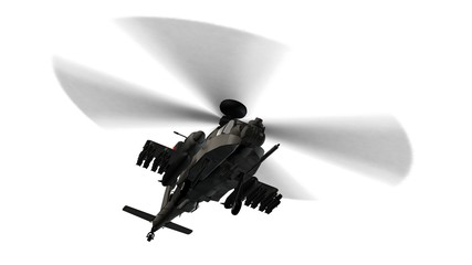 armed longbow apache helicopter in flight isolated on white  © Riko Best