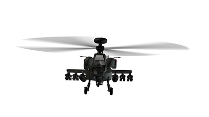 armed longbow apache helicopter in flight isolated on white  © Riko Best