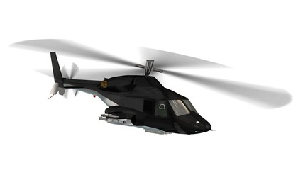 armed helicopter in flight -  isolated on white  © Riko Best
