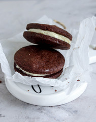 Chocolate Sandwich Cookies. Homemade Oreo cookies