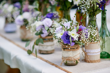 Obraz na płótnie Canvas beautiful decor of flowers at the wedding ceremony