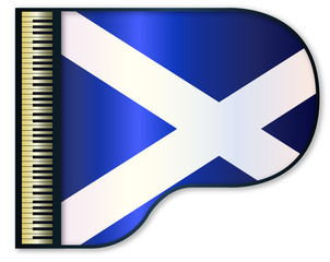 Obraz premium Grand Piano Scotland Flag