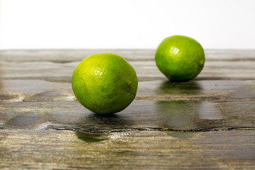 lime on a wooden table